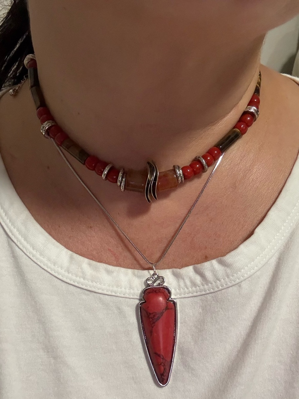Free People Birdie necklace & unbranded arrowhead Pendant set of 2 - Picture 2 of 6